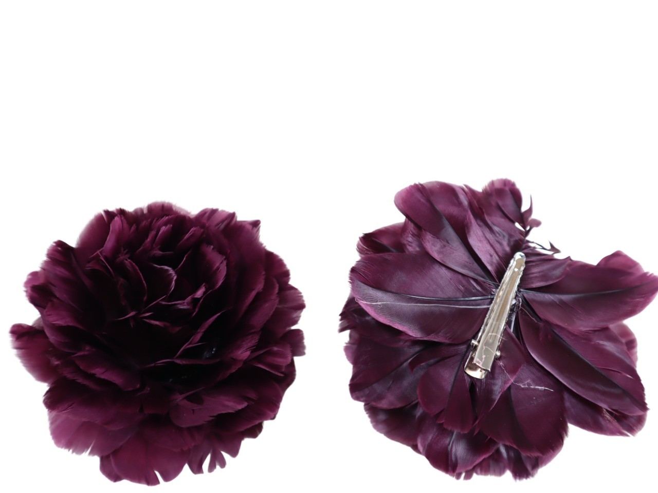 Federnrose 10cm mit Clip pflaume