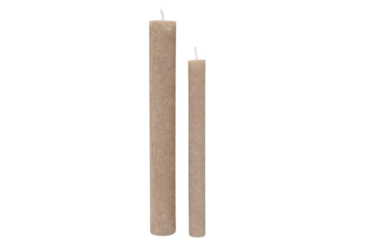 Stabkerze Rustika 240/34mm taupe out