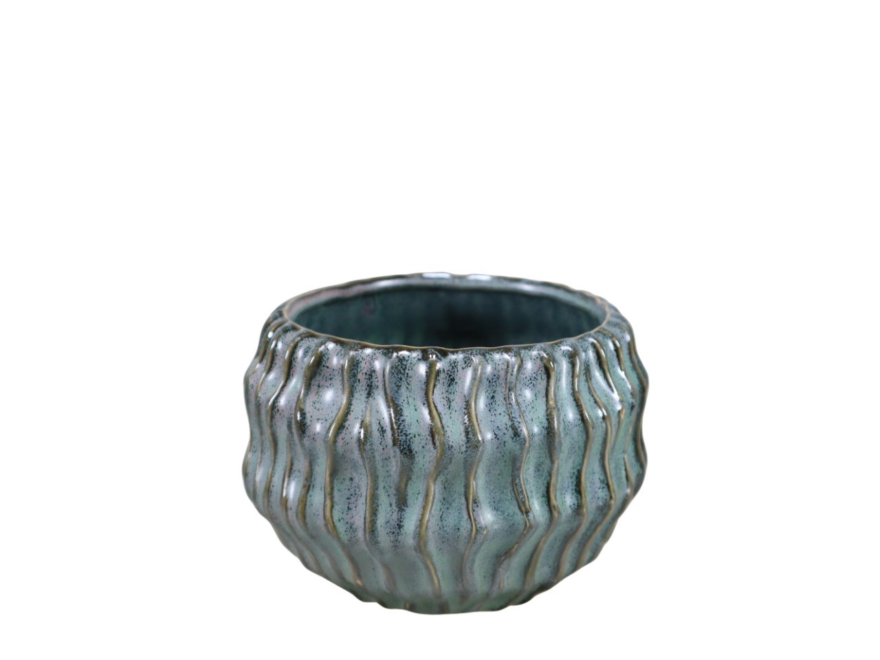 Übertopf Keramik grün D14,5cm