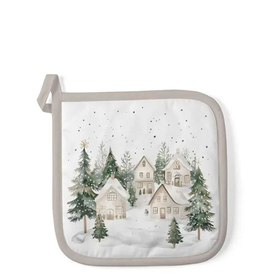 Topflappen 20x20 cm Snowy Houses