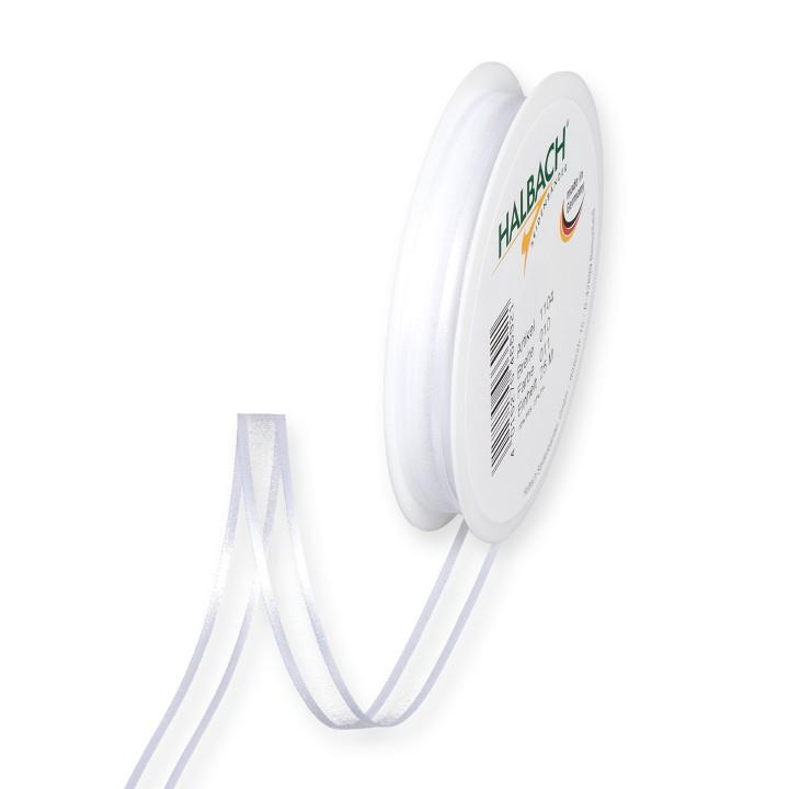 Dekoband Organza/Satin 10 mm 25 Meter white 11