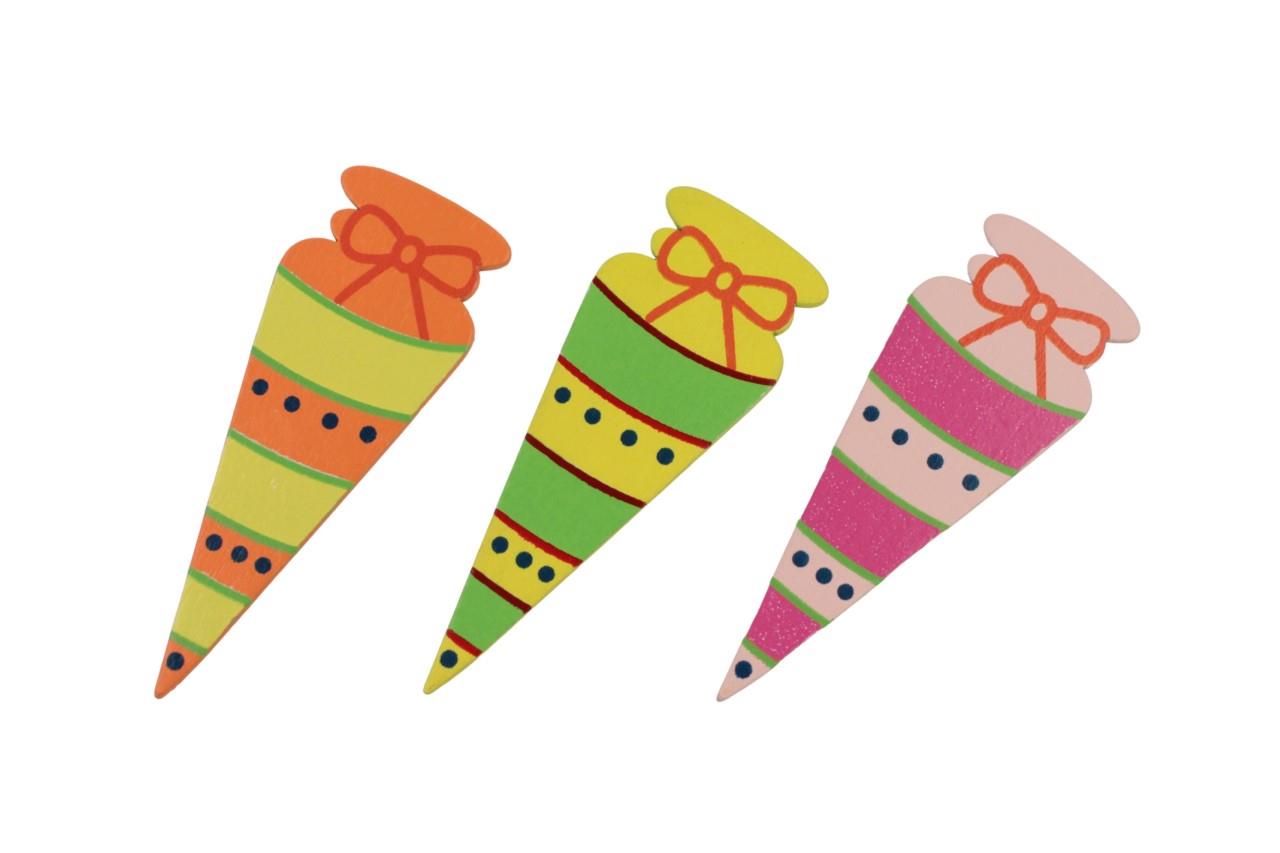Streuer Schultüten bunt 6,9x2,5 cm Streuer Schultüten bunt 6,9x2,5 cm