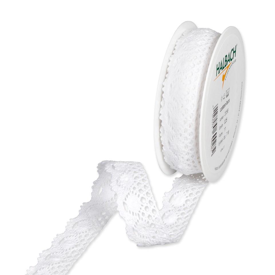 Häkelspitze Baumwolle 28 mm 7 Meter white 11 Häkelspitze Baumwolle 28 mm 7 Meter white 11