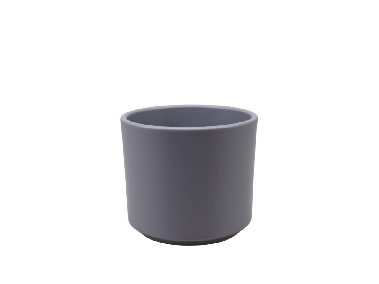 Keramikübertopf Cilindro basaltgrau matt D12cm