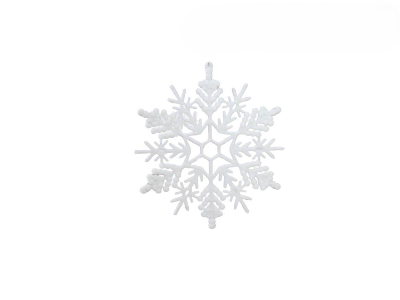Schneeflocke beflockt Kunststoff weiß D30,5cm