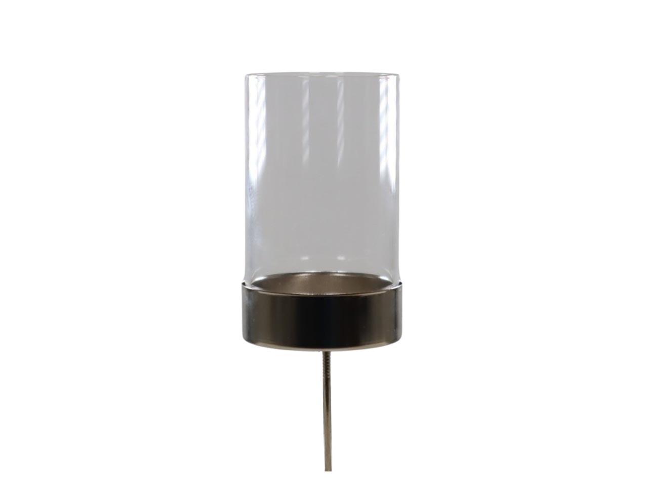 Metall/Glas-Teelichthalter auf Pin 5cm D5,2cm