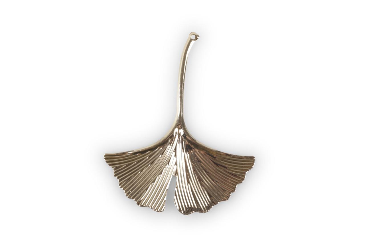 Gingkoblatt m. Öse Metall gold L7x5,8cm