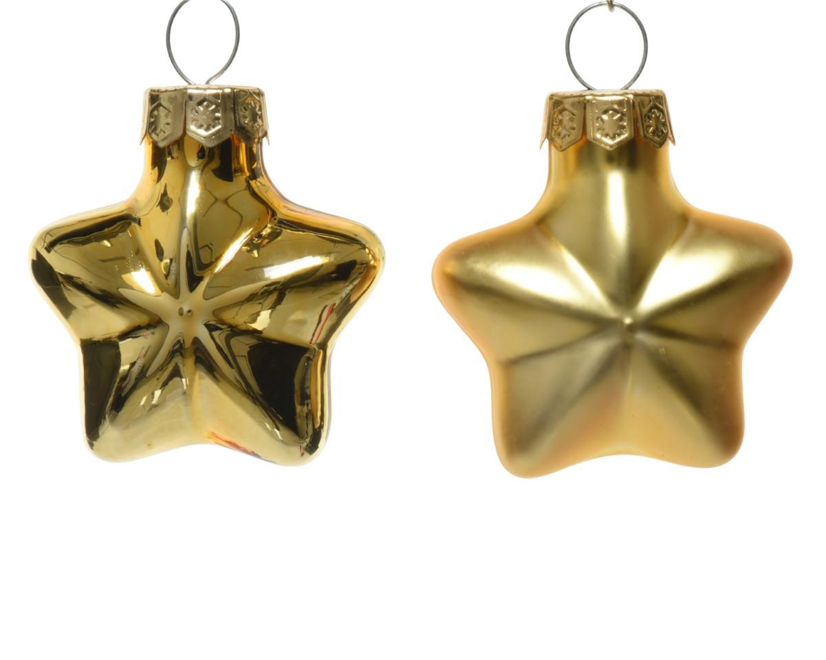 Stern hängend Glas hellgold glanz/matt D4,5cm