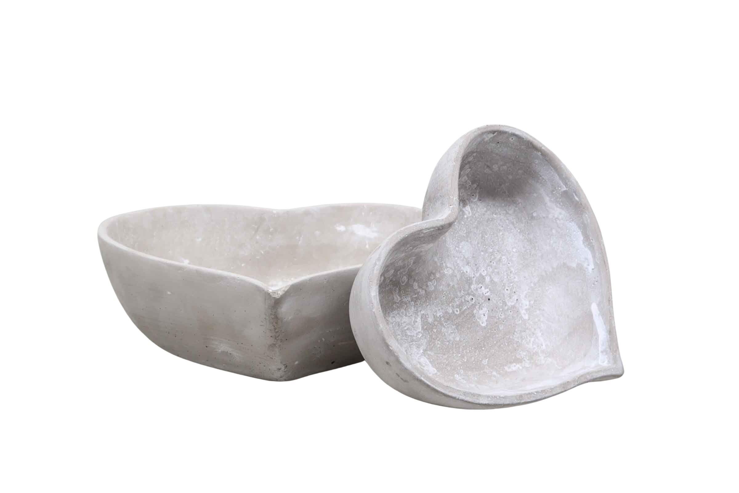 Herzschale Beton white-washed D19,5cm