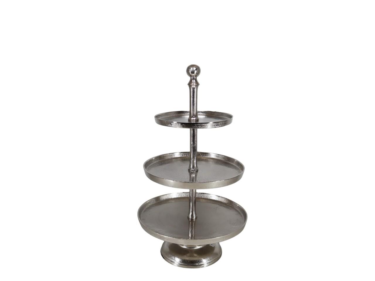 Etagere 3-stöckig Aluminium silber D41xH74cm