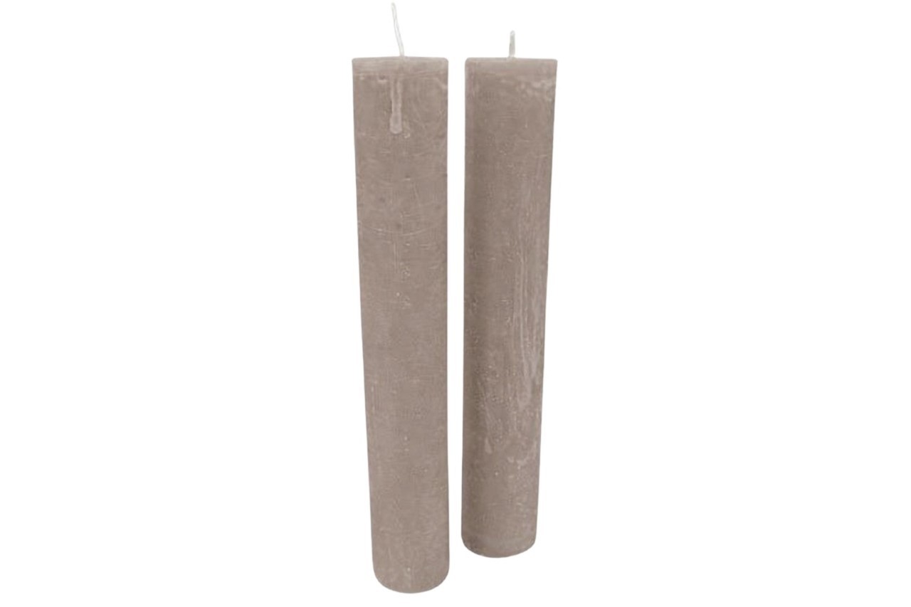 Stabkerze Rustika H300/50mm taupe out