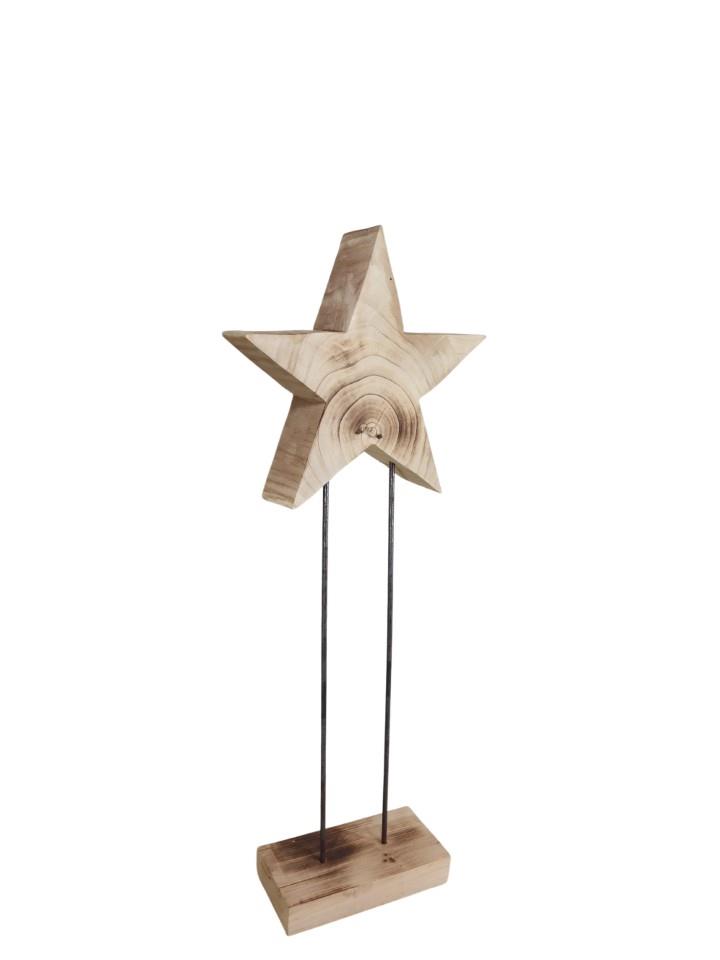 Stern a. Sockel Paulow.-Holz natur-geflammt38x9cmH100cmNETTO Stern a. Sockel Paulow.-Holz natur-geflammt38x9cmH100cmNETTO