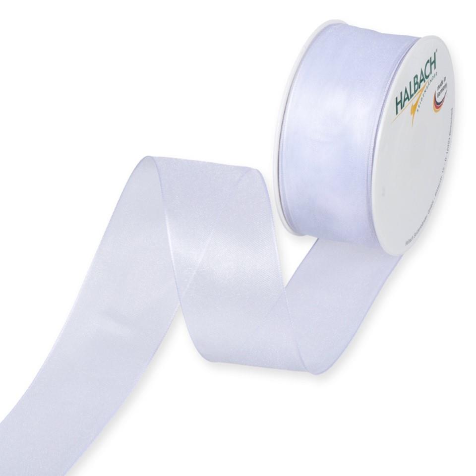 Organza m.Draht 40mm weiß11 Organza m.Draht 40mm weiß11