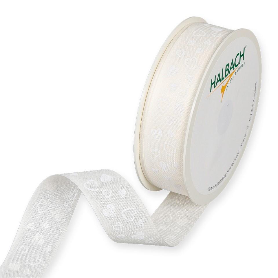 Druckband Herzen 25 mm 18 Meter cream 70 Druckband Herzen 25 mm 18 Meter cream 70