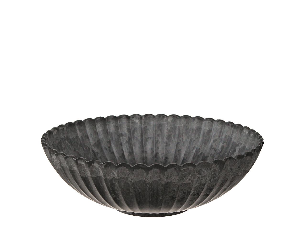 Schale Rille KARA anthrazit-natur Plastik D22cm Schale Rille KARA anthrazit-natur Plastik D22cm