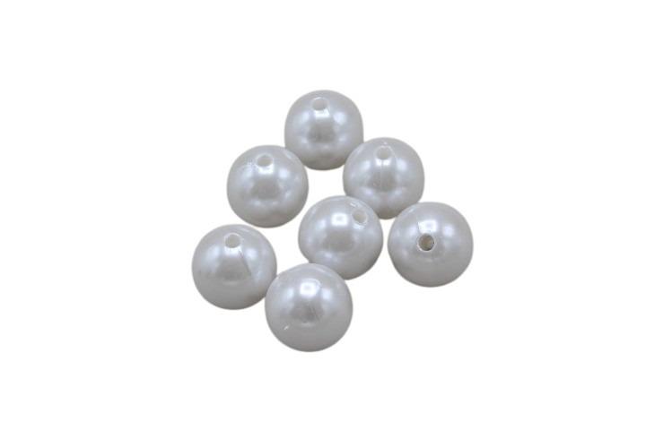 Perlen Kunststoff weiß 8mm 300 Gramm Perlen Kunststoff weiß 8mm 300 Gramm