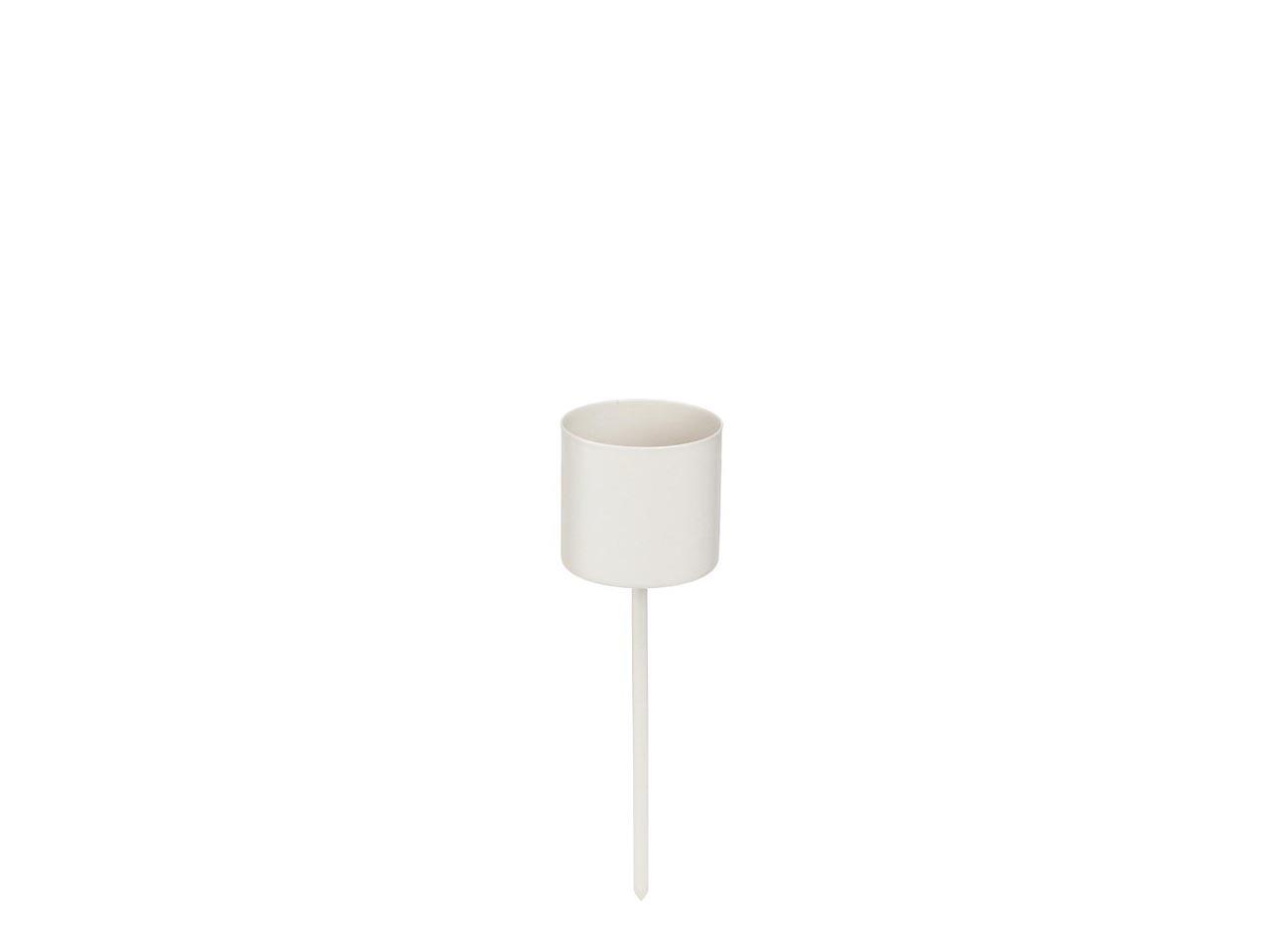 Stabkerzenhalter Metall creme matt D3,5 H4cm Pin 7cm