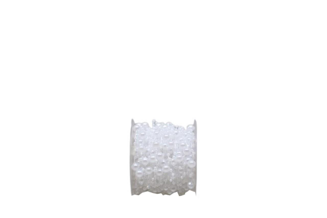 Band Svenja 6 mm 15 Meter (Perlenschnur) weiss Band Svenja 6 mm 15 Meter (Perlenschnur) weiss