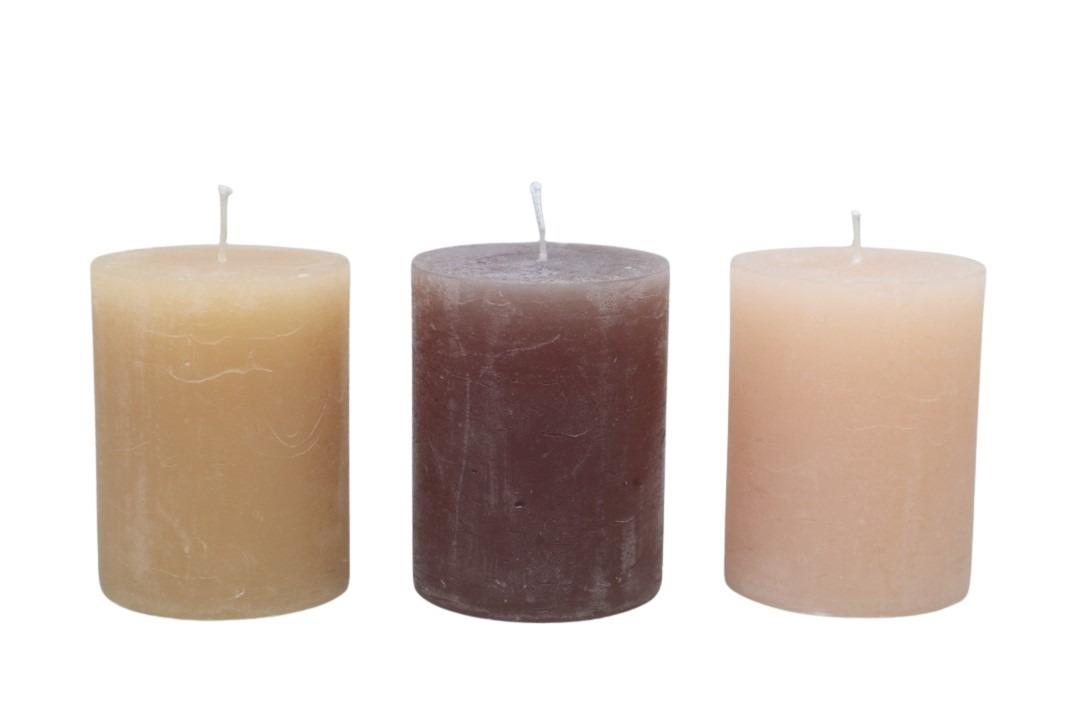 Kerze Rustika 120/70mm braunmix