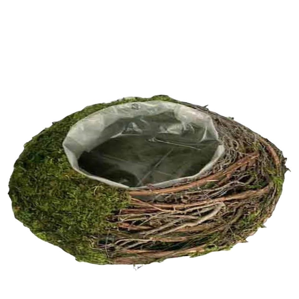 Pflanzschale Moos-Rattan Länge 22cm Breite 17cm H 16cm