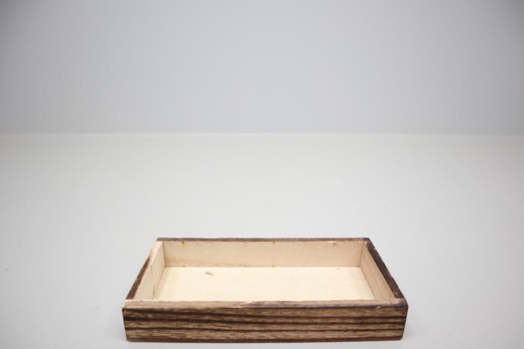 Tablett rechteck Holz geflammt-natur L20x10cm