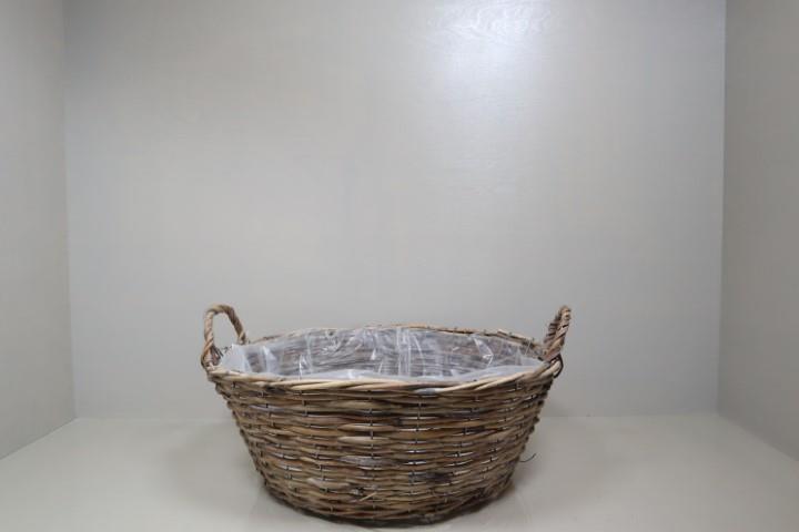 Korb rund mit 2Henkel Rattan naturwashed  D25cm