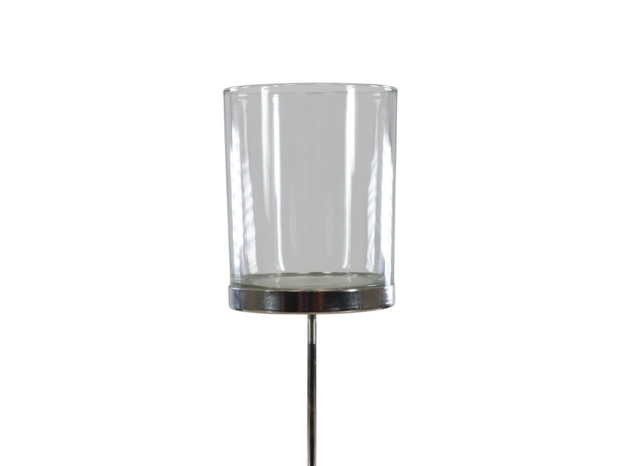 Metall/Glas-Teelichthalter auf Pin D7cm