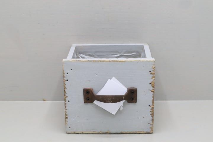 Schublade mit Griff Holz grau D12,5cm