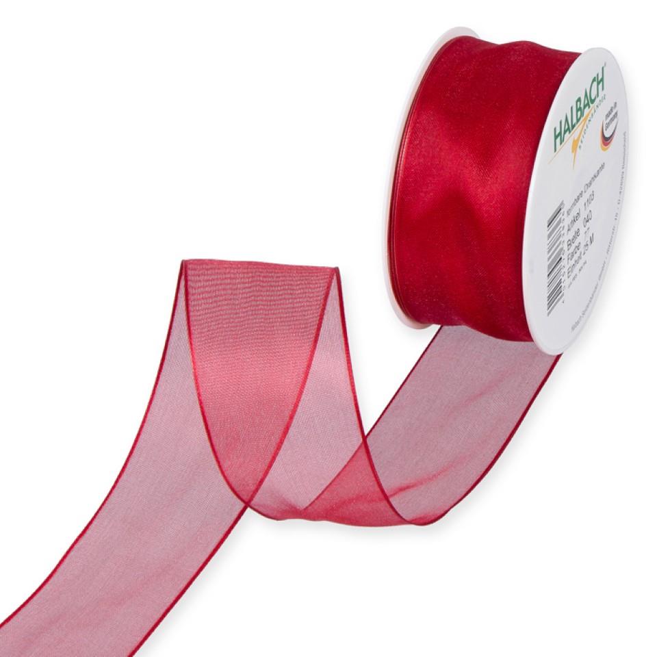 Organza m.Draht 40mm rot77 Organza m.Draht 40mm rot77