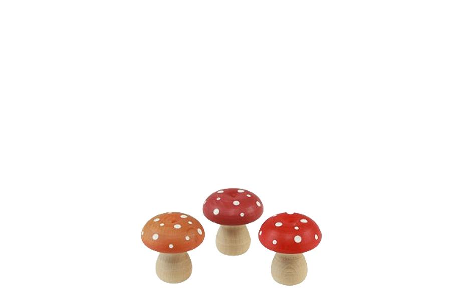 Pilze stehend Holz rot/dk.rot/orange H5cm Pilze stehend Holz rot/dk.rot/orange H5cm