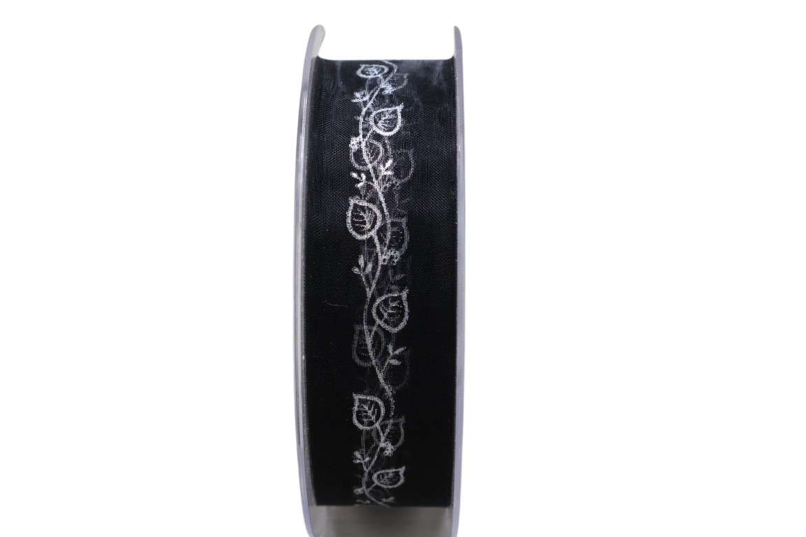 Florband Ginko silber 25 mm 575-25-312