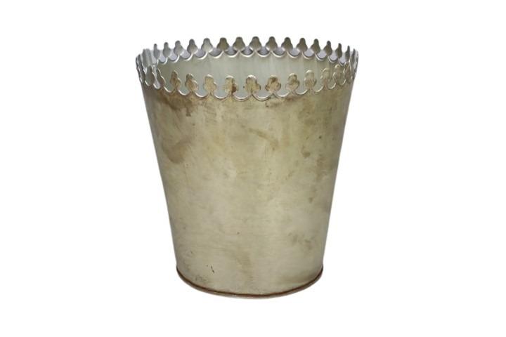 Kronentopf Metall gold antik D17 x H18cm