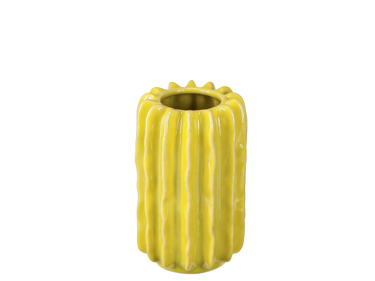 Blumenvase Porzellan gelb D8xH13cm
