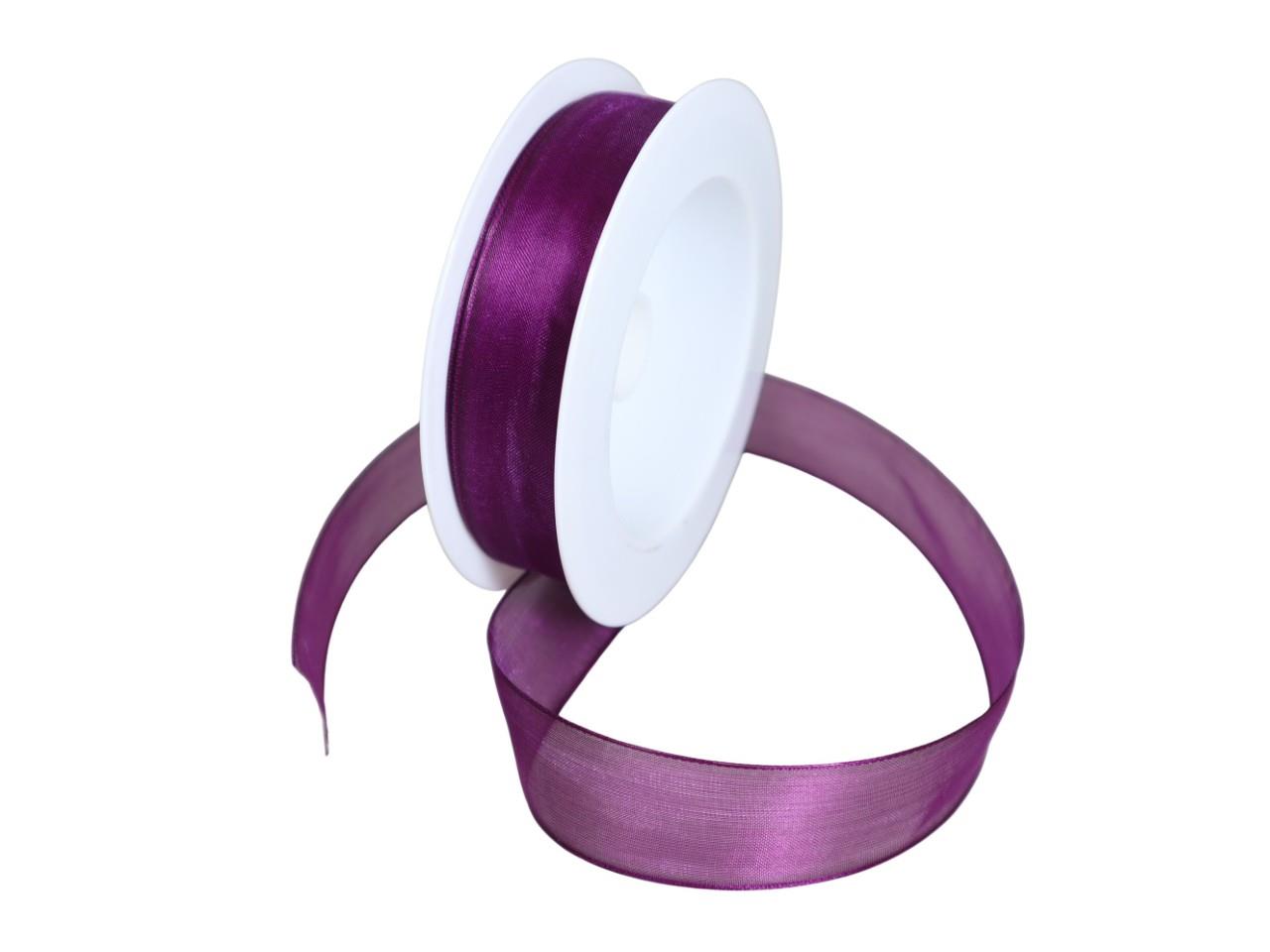 Band Infinity mit Draht 25mm 20m pflaume Band Infinity mit Draht 25mm 20m pflaume