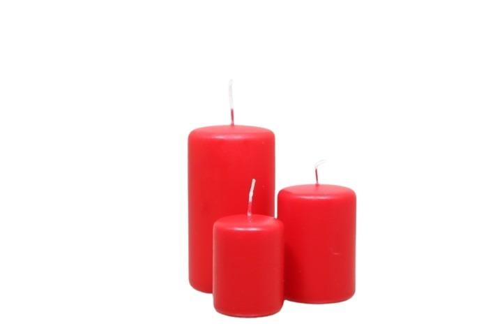 Stumpenkerze getaucht Dochtstopp 100/60mm rot