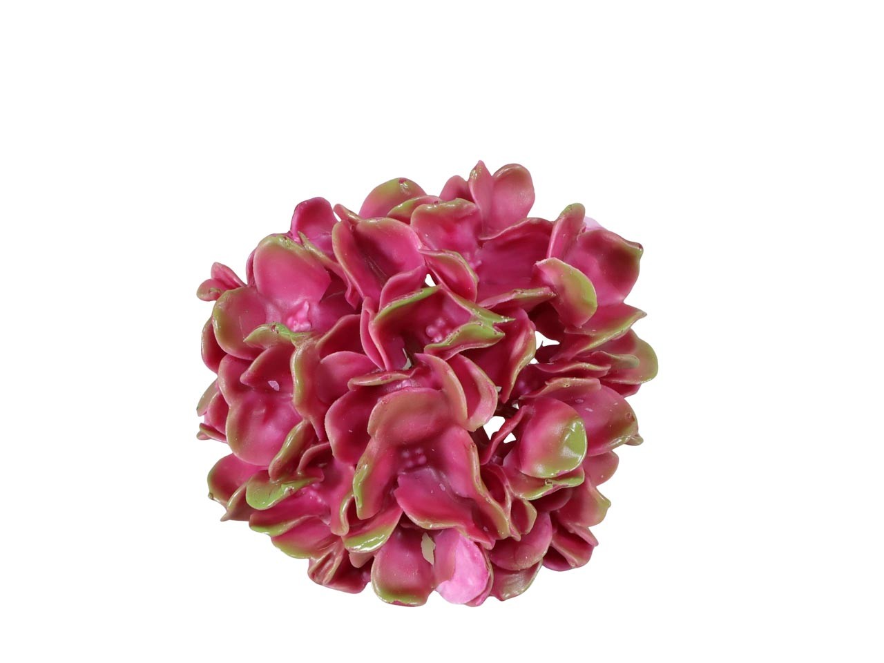 Hortensieblüte Wachs burgund-grün D14cm
