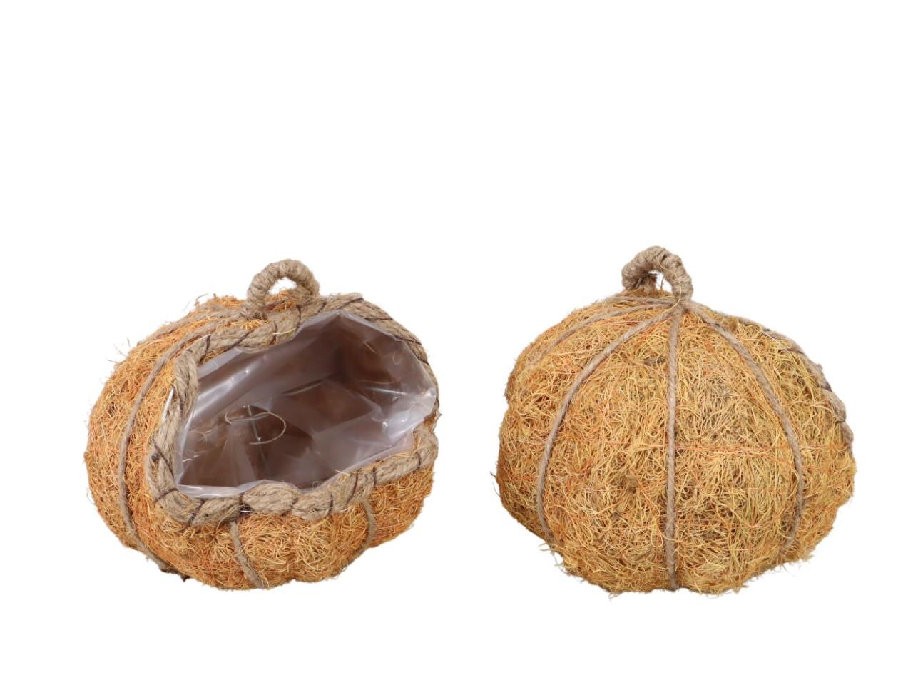 Pflanzkürbis Sisal-Jute orange D18cm