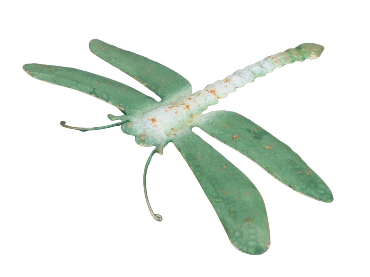 Libelle Metall grün-gold D34xL32cm