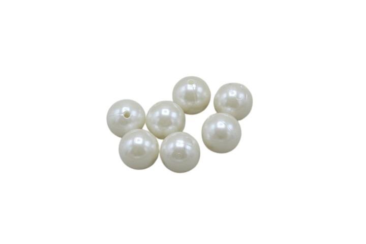 Perlen Kunststoff creme 10mm 300 Gramm
