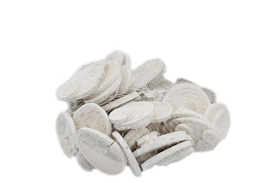 Holzscheibe Sophora 500gr.,  weiss