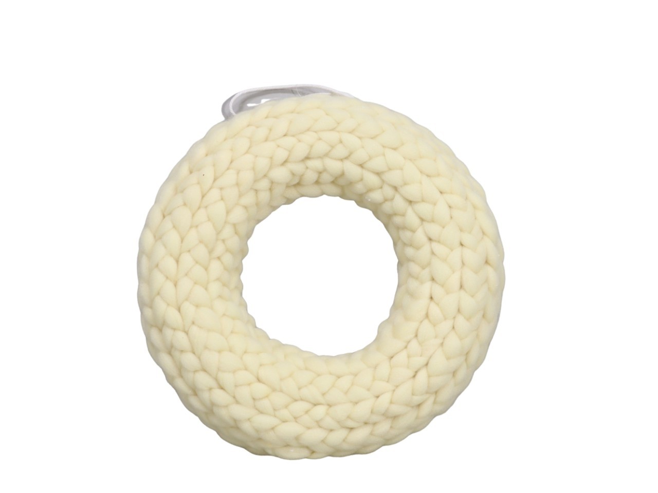 Kranz hängend m. Filzlunte geflochten vanille D30cm