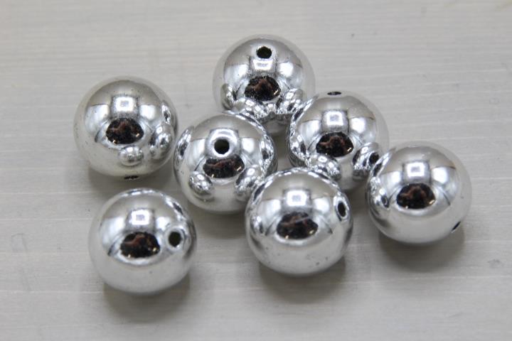 Perlen Kunststoff silber 20mm 300 Gramm