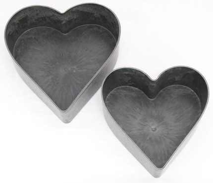 Herzschale Set/2 KARA Kunststoff anthrazit D25xH7,5cm