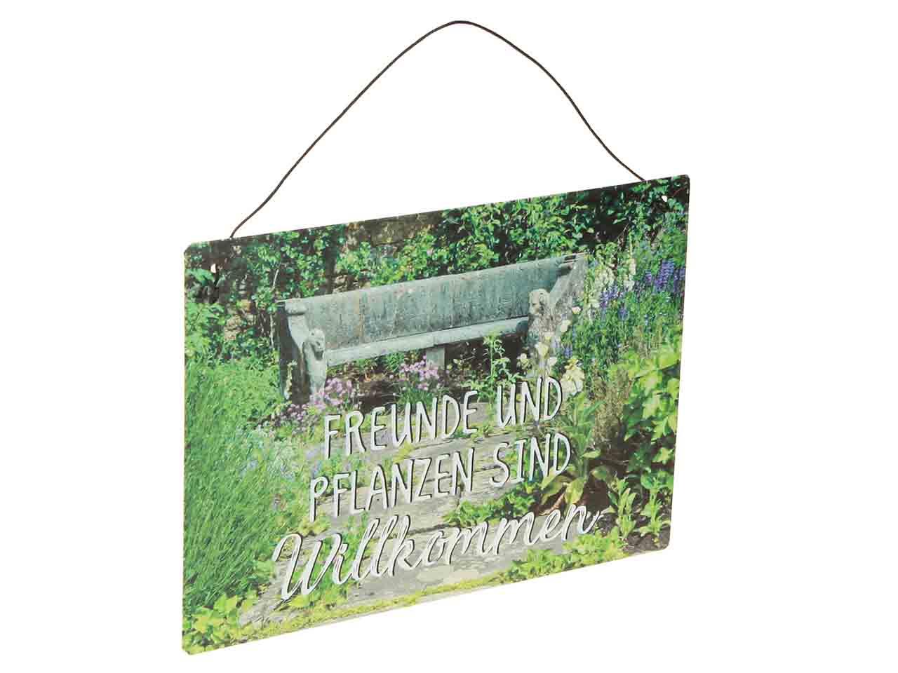 Schild Parkbank Metall grün 21x15cm