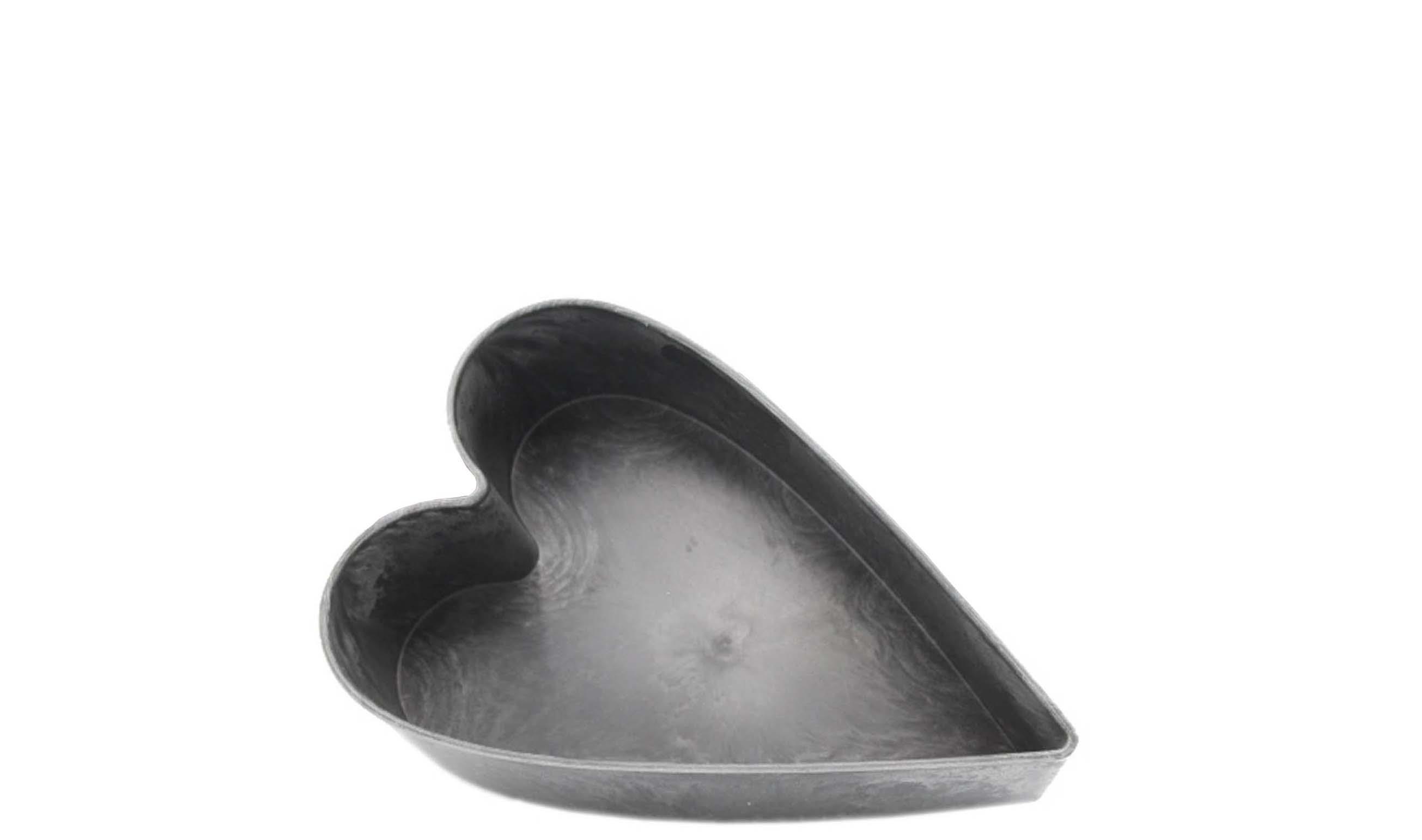 Herzschale KARA natur-schwarz Plastik L21x15 H6 cm