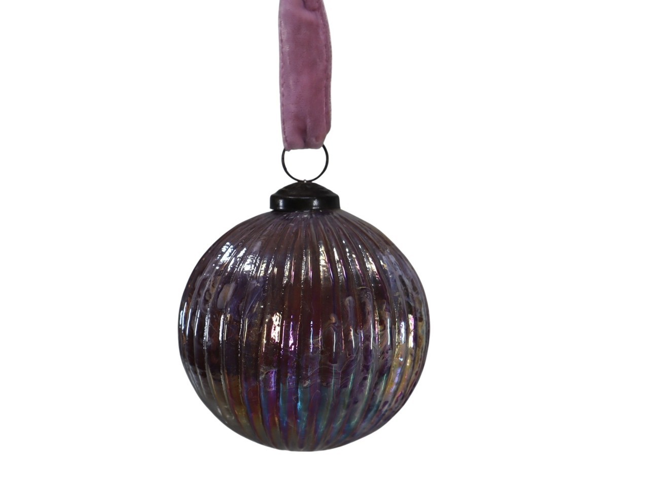 Kugel zum Hängen Glas altsilber-irisierend D10cm