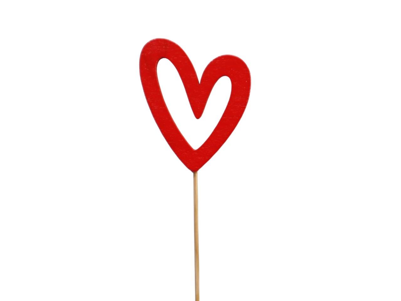Stecker Herz Holz 7cm rot
