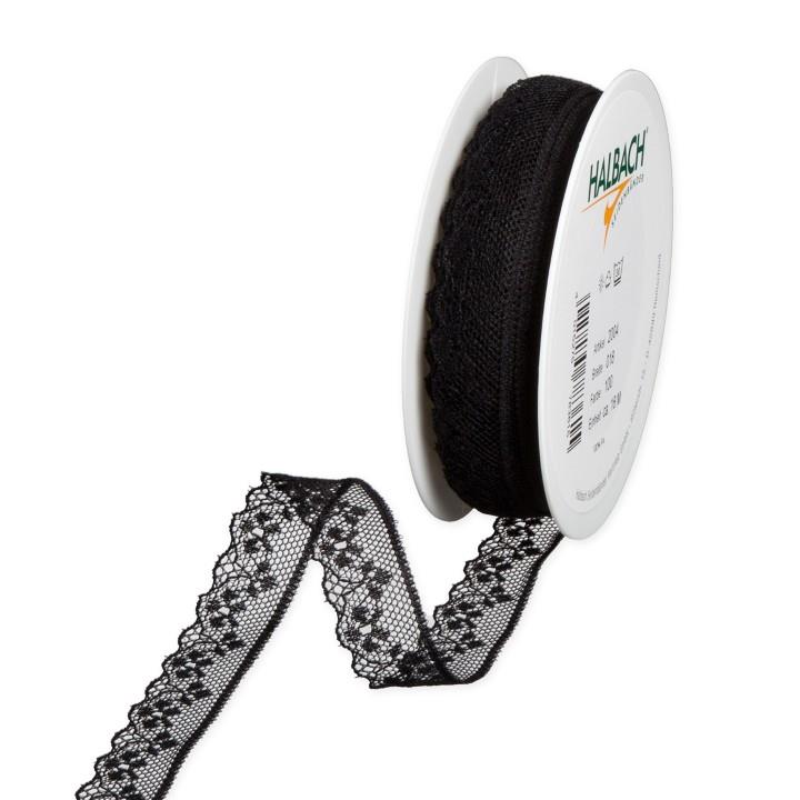 Spitzenband 18 mm 18 Meter schwarz 100
