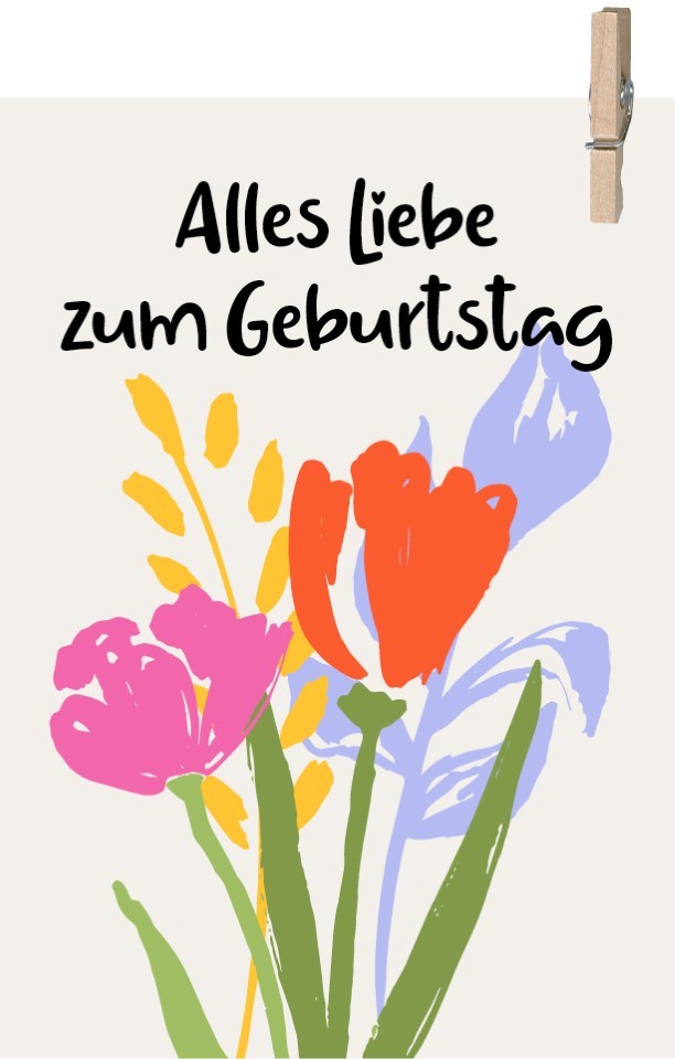 Minikarten Alles Liebe zum Geburtstag 7,5x5 cm