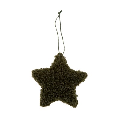 Hänger Stern Teddyfell 9 cm green 30